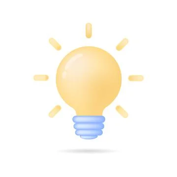 Light bulb of creative thinking ideas. Design 3D for business Illustrazione stock