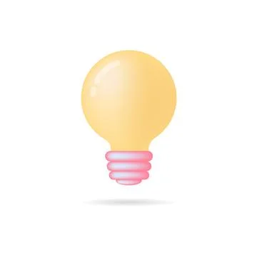 Light bulb of creative thinking ideas. Design 3D for business Illustrazione stock