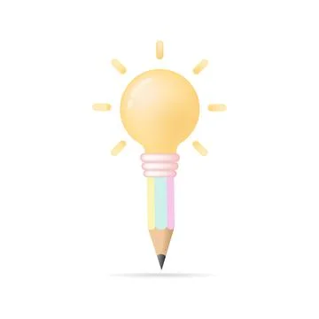 Light bulb of creative thinking ideas design. Design 3D for business Illustrazione stock