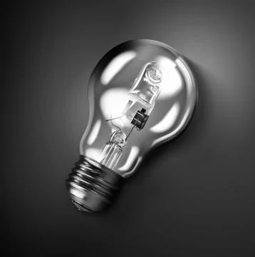 Light bulb on dark background, concept of creativity Stock Illustration