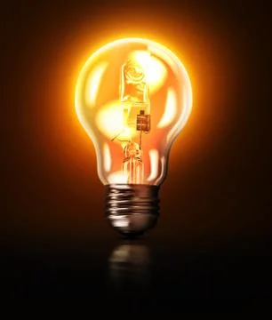 Light bulb on dark background, concept of creativity Stock Illustration