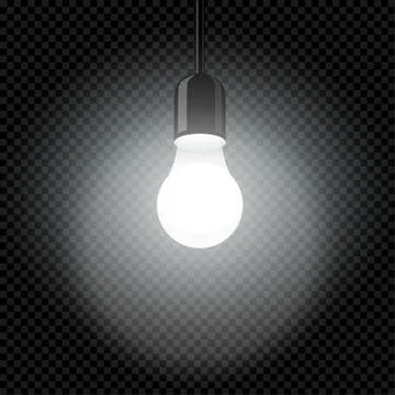Light bulb in dark template transparent Stock Illustration