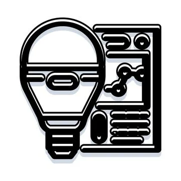 Light bulb with dashboard data analysis icon Illustrazione stock