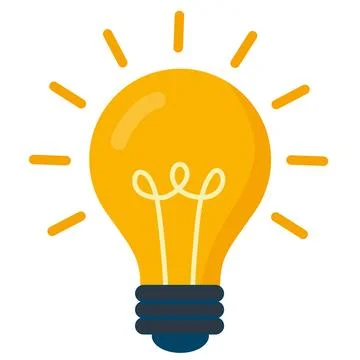 Light Bulb Design With Bright Rays and a Modern Look in Simple Style Stock Illustration