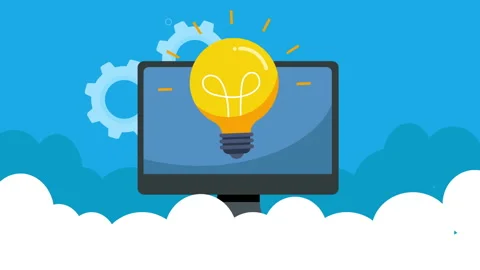 Light bulb in desktop computer Stock Footage 172341748