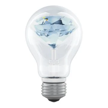 Light bulb with diamond inside, symbolizing valuable idea, creativity and i.. Stock Illustration