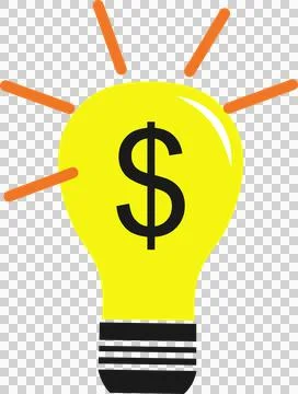 Light bulb with dollar icon, idea, brilliant, profit Stock Illustration