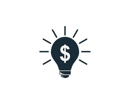 Light Bulb Dollar Icon Vector Logo Template Illustration Design Stock Illustration