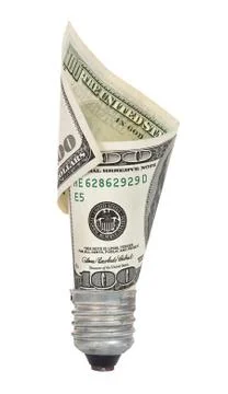 Light bulb with dollar Stock Photos