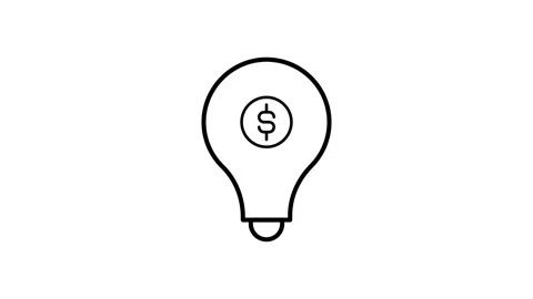 A light bulb with a dollar sign inside, symbolizing innovative financial id.. Stock Footage 333550458