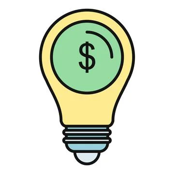 Light bulb with dollar symbol representing creative funding Stock Illustration