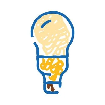 Light bulb doodle symbolizing idea and creative thinking Stock Illustration