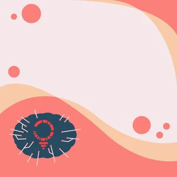 Light Bulb Drawing Surrounded With Multiple Lines Beside Empty Write Space Illustrazione stock