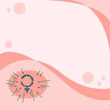 Light Bulb Drawing Surrounded With Multiple Lines Beside Empty Write Space Illustrazione stock