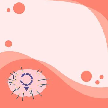 Light Bulb Drawing Surrounded With Multiple Lines Beside Empty Write Space Illustrazione stock