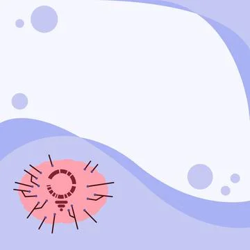 Light Bulb Drawing Surrounded With Multiple Lines Beside Empty Write Space Illustrazione stock