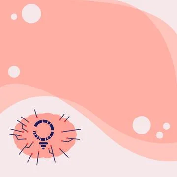 Light Bulb Drawing Surrounded With Multiple Lines Beside Empty Write Space Illustrazione stock