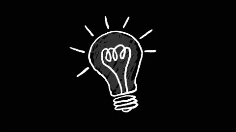 Light bulb drawn whiteboard style, ideal footage to represent the idea Video stock 153228393