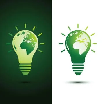 Light bulb Earth Stock Illustration