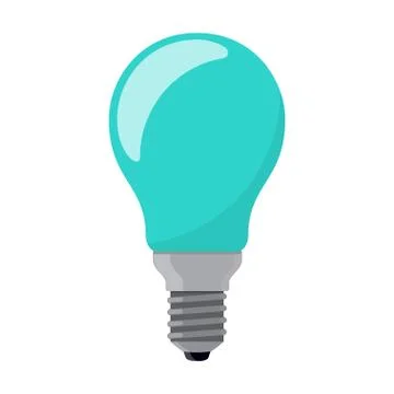 Light bulb. Electric lamp. Incandescent lamp in flat style. Bulb icon. Vector Stock Illustration