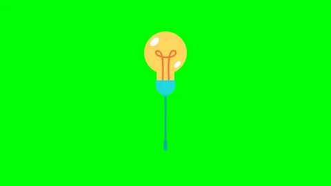 Light bulb. Electric light bulb with a chain switch. Cartoon style. Creativity Stock Footage 268582727