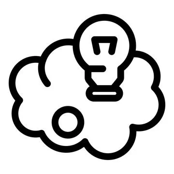 Light bulb emerging from cloud representing creative thinking 库存插图