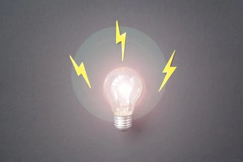 Light bulb with energy lightings. Idea concept. Energy and electricity Stock Photos