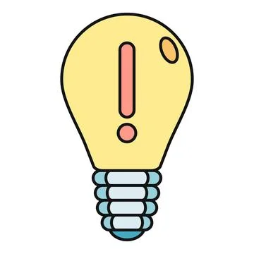 Light bulb with exclamation mark showing idea and insight Stock Illustration