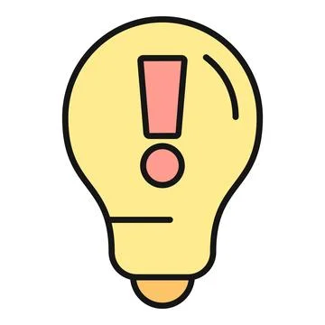 Light bulb with exclamation point representing creative idea Stock Illustration