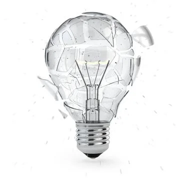 Light bulb exploding. Concept of idea. Light bulb exploding. Concept of id... Stock Photos