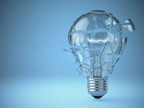 Light bulb exploding. Concept of idea. Light bulb exploding. Concept of id... Stock Photos