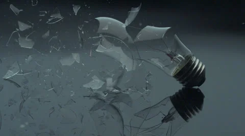 Light bulb falling and crashing on floor, Slow Motion Stock Footage 25390890