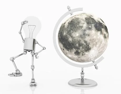 Light bulb figure with a globe of the moon Stock-Illustration