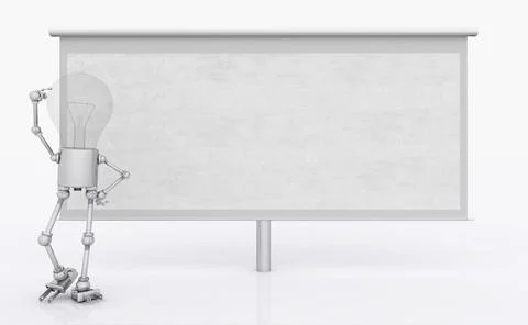 Light bulb figure with a projection screen Stock Illustration