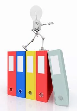 Light bulb figure with ring binders Stock Illustration