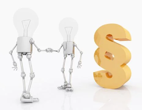 Light bulb figures with paragraph sign Stock Illustration