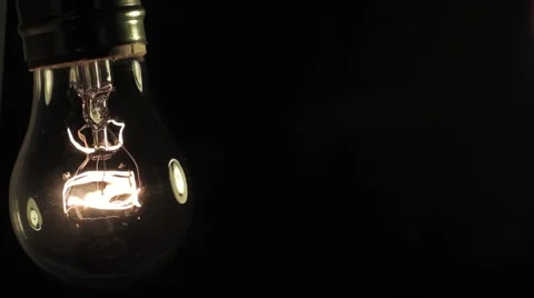Light bulb filament glow on/off Stock Footage 2520973