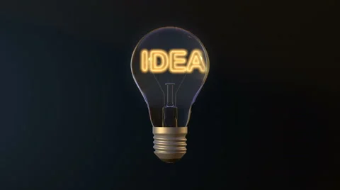 A light bulb with a filament that spells "Idea" Stock Footage 59647025