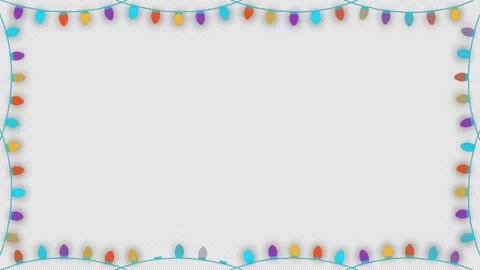 Light bulb flashing string frame and border with copy space party, Christma.. Stock Footage 242702407