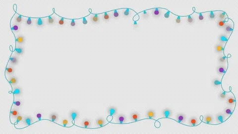 Light bulb flashing string frame and border with copy space party, Christma.. Stock Footage 242702538