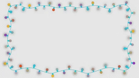 Light bulb flashing string frame and border with copy space party, Christma.. Stock Footage 242702925