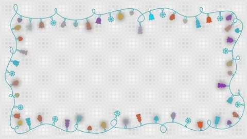 Light bulb flashing string frame and border with copy space party, Christmas or Stock Footage 242703714