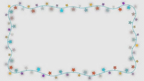 Light bulb flashing string frame and border with copy space party, Christmas or Stock Footage 242703721