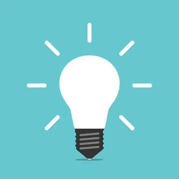 Light bulb, flat design Stock Illustration