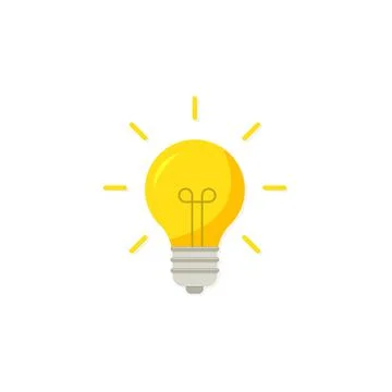 Light bulb flat design Stock Illustration