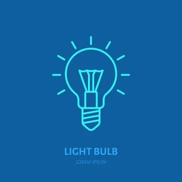 Blue gear with lightbulb icon or logo design Vector Image