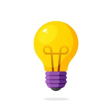 Light bulb in flat style Stock Illustration