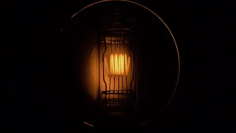Light bulb flickering macro. Vintage filament light bulb. Close up Stock-Footage 99290953