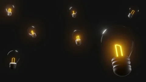 Light bulb floating in the air irregular opening and closing Stock Footage 138860750