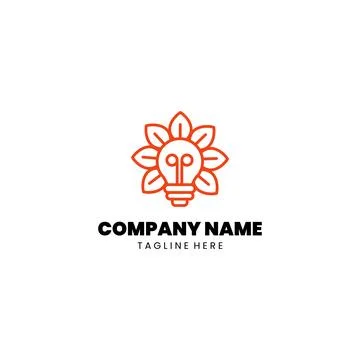Light bulb flower logo Design vector Illustrazione stock